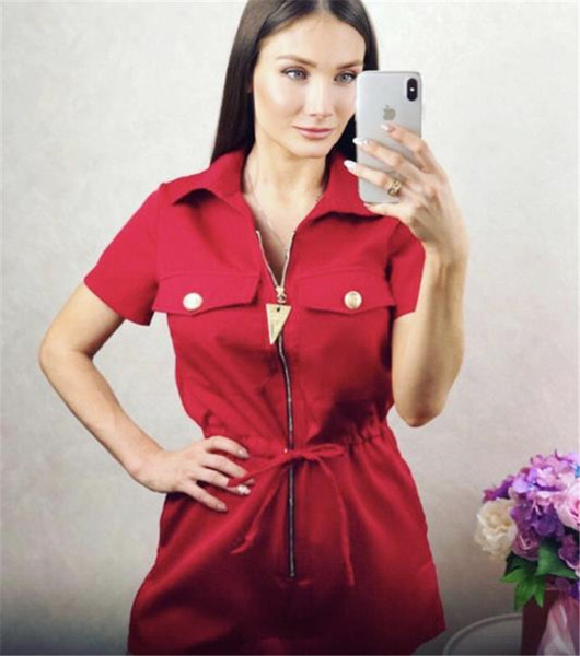 Modern női overall több színben cipzárral