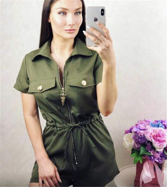 Modern női overall több színben cipzárral