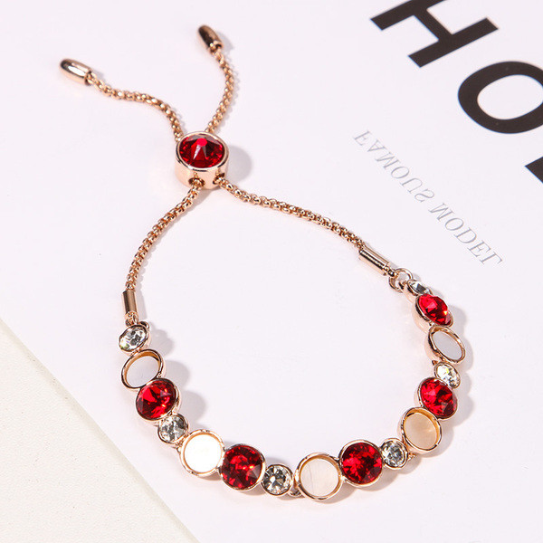 Stílusos női karkötő három színben kövekkel