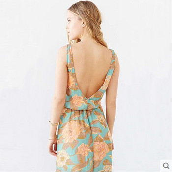 Rochie lunga de dama cu model floral