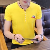 Tricou modern pentru bărbați în patru culori cu broderie