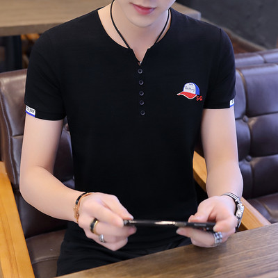 Tricou modern pentru bărbați în patru culori cu broderie