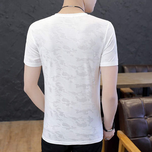 Férfi modern póló három színben V-nyakkal