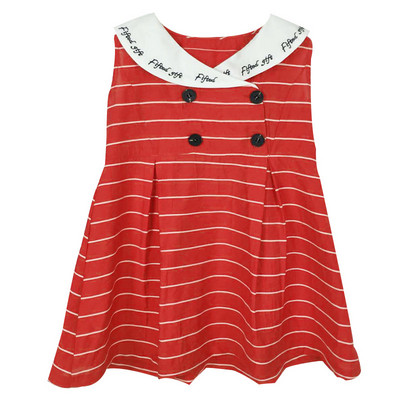 Kivágott gyerekruha V-nyakú piros színben