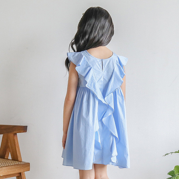 Alkalmi női ruha kék és sárga színben lányoknak