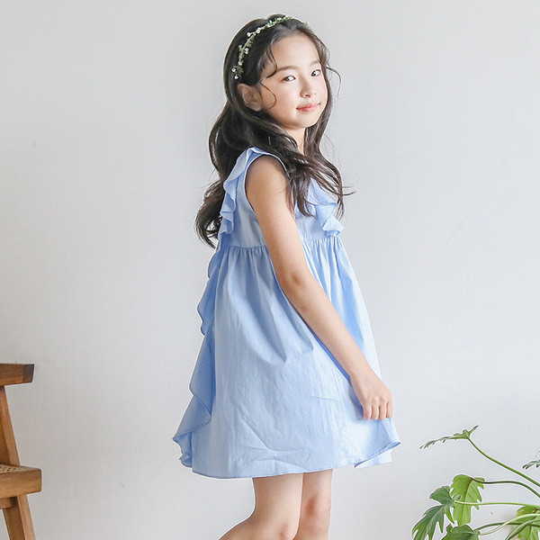 Alkalmi női ruha kék és sárga színben lányoknak