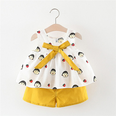 Set bebelus modern in roz si galben pentru fete