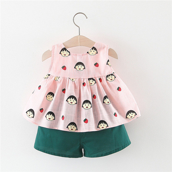 Set bebelus modern in roz si galben pentru fete