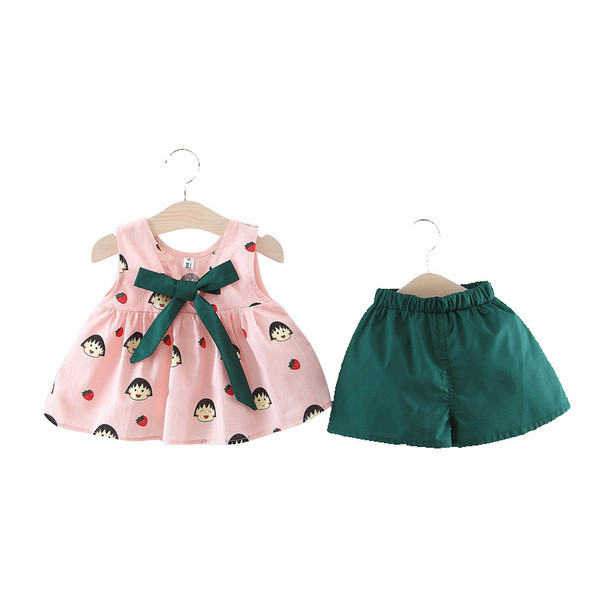 Set bebelus modern in roz si galben pentru fete