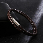 Férfi modern karkötő három színben, fém elemmel