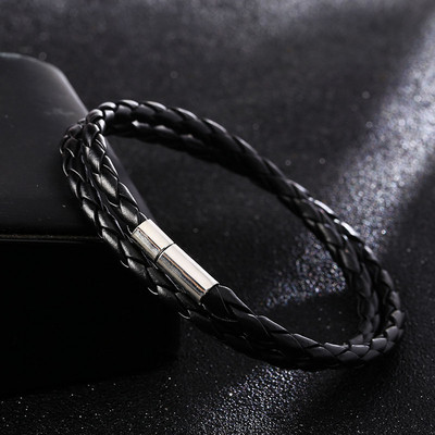 Férfi modern karkötő három színben, fém elemmel