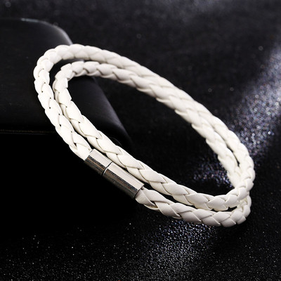 Férfi modern karkötő három színben, fém elemmel