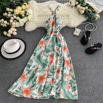 Stílusos női ruha hosszú modell elasztikus derékkal, több színben