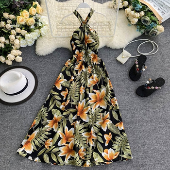 Stílusos női ruha hosszú modell elasztikus derékkal, több színben