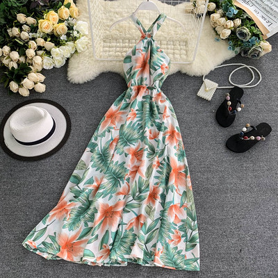 Stílusos női ruha hosszú modell elasztikus derékkal, több színben