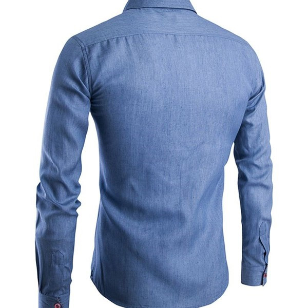 Modern férfi ing hosszú ujjal és klasszikus gallérral, két színben