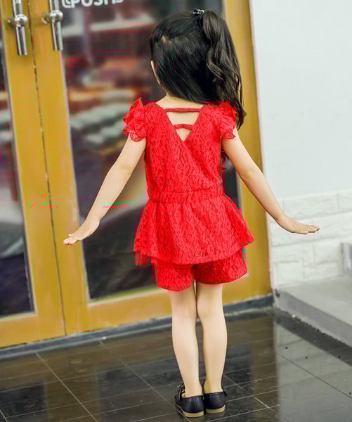 Set modern pentru copii în roșu pentru fete