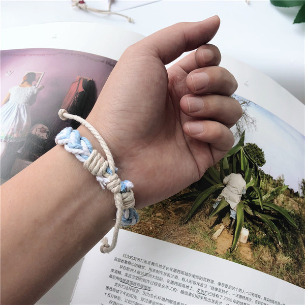 Férfi fonott karkötő három színben