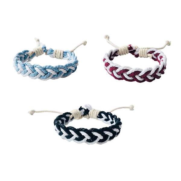 Férfi fonott karkötő három színben