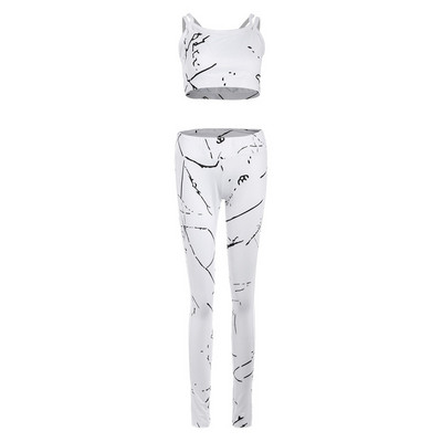 Set sport pentru femei din două părți de culoare albă