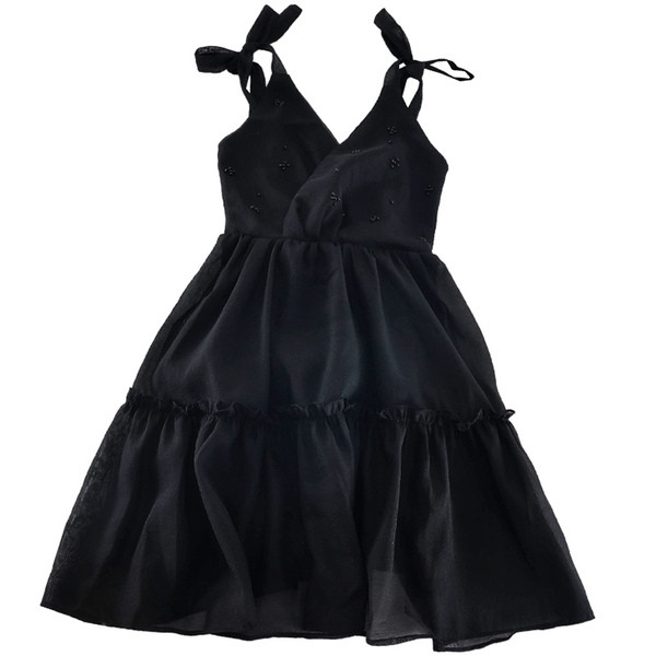 Rochie elegantă de damă cu decolteu în V în alb, negru și roz