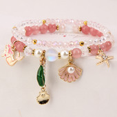 Дамска гривна в четири цвята с мъниста и перли