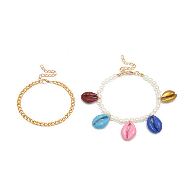 Set doua bratari cu perle si scoici colorate