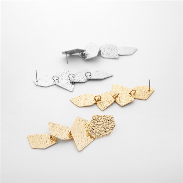 Cercei lungi eleganti de dama din aur si argint