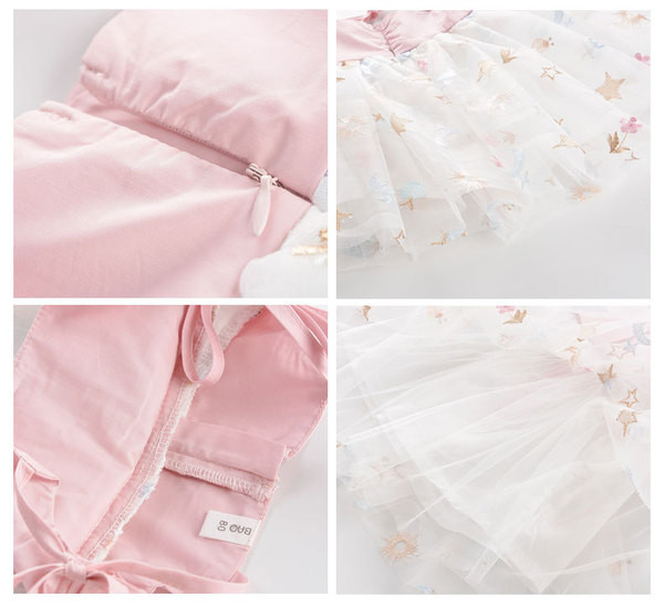 Rochie decupata pentru copii pe bretele subtiri pentru fete