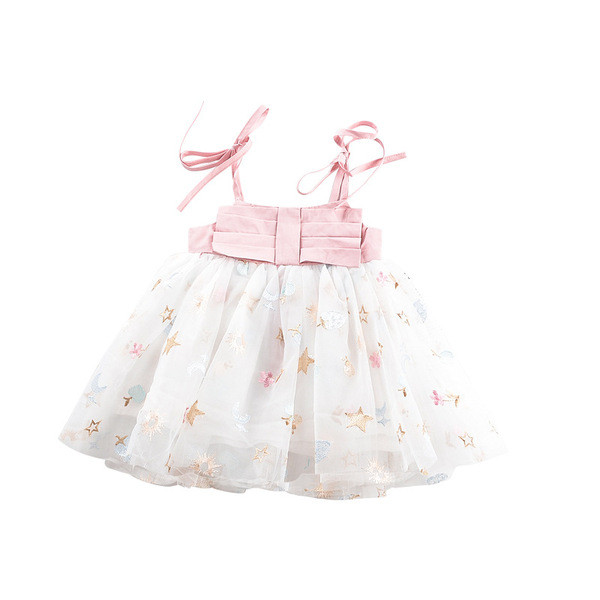 Rochie decupata pentru copii pe bretele subtiri pentru fete