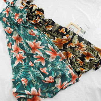 Rochie de dama moderna model lung cu model floral