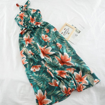 Rochie de dama moderna model lung cu model floral