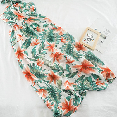 Rochie de dama moderna model lung cu model floral