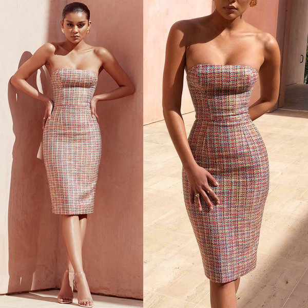 Rochie elegantă de damă cu umerii goi