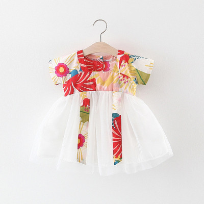 Модерна детска рокля с флорални мотиви два модела