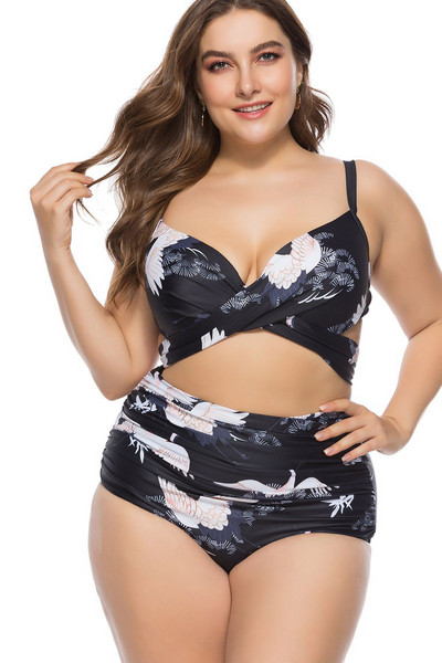 Costum de baie pentru femei în două părți în trei culori - mărimi până la 5XL