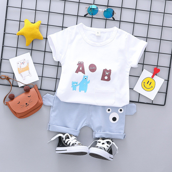 Set zilnic copii pentru baieti in trei culori cu aplicatie