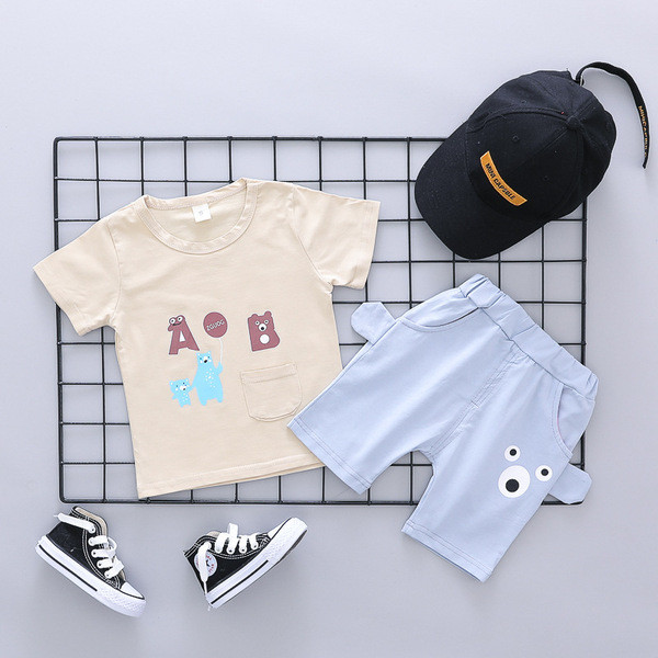 Set zilnic copii pentru baieti in trei culori cu aplicatie