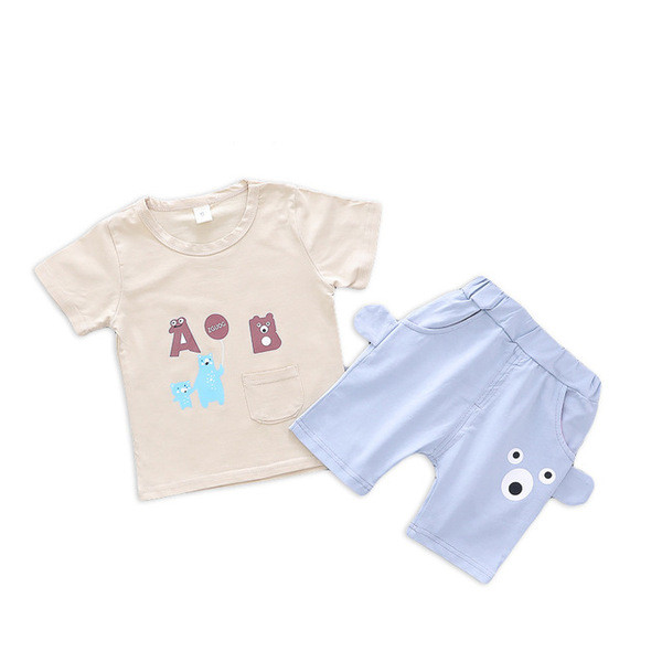 Set zilnic copii pentru baieti in trei culori cu aplicatie