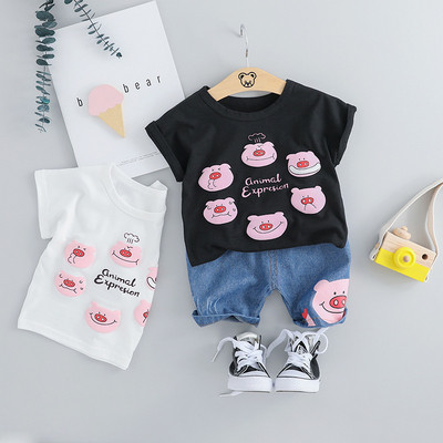 Set bebe model nou in alb si negru pentru fete