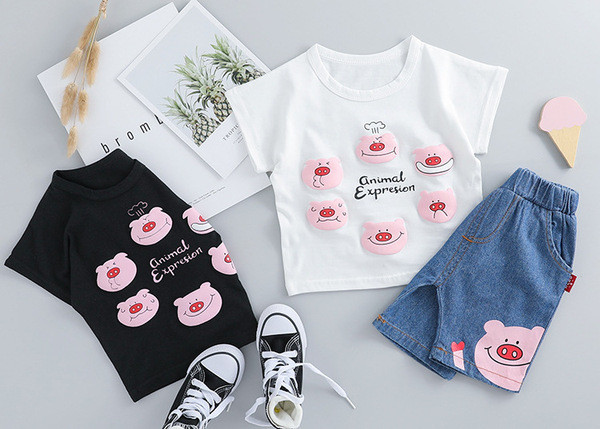 Set bebe model nou in alb si negru pentru fete