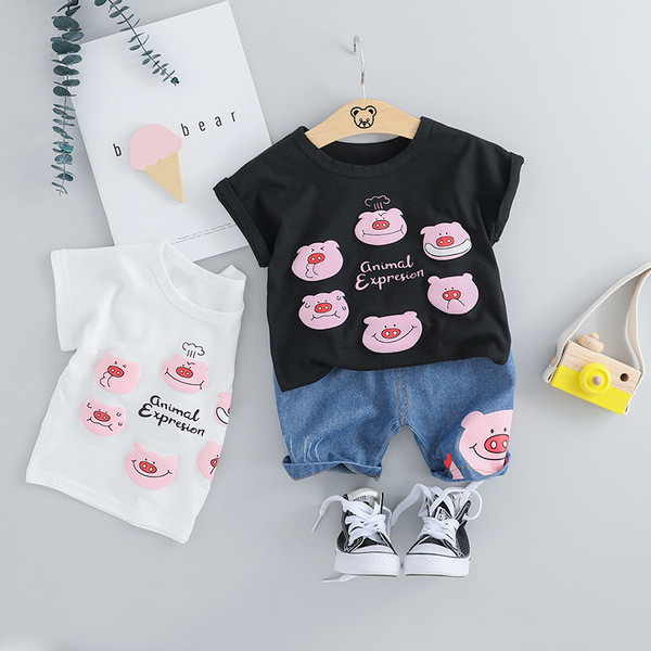 Set bebe model nou in alb si negru pentru fete