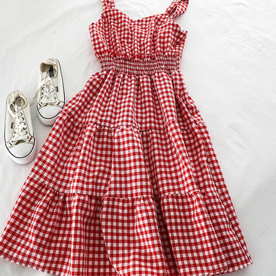 Rochie de damă în carouri în mai multe culori diferite