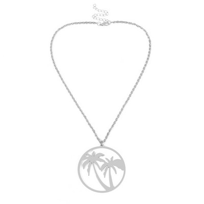 Colier modern de dama cu pandantiv din aur si argint