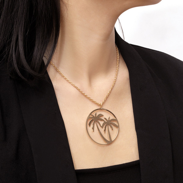 Colier modern de dama cu pandantiv din aur si argint