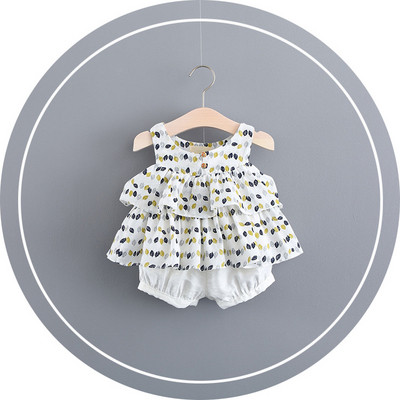 Set bebelus zilnic pentru fete in albastru, roz si alb