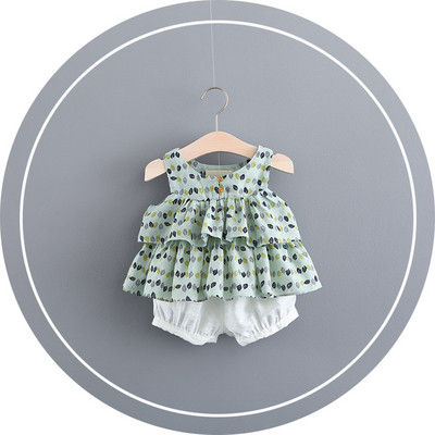 Set bebelus zilnic pentru fete in albastru, roz si alb