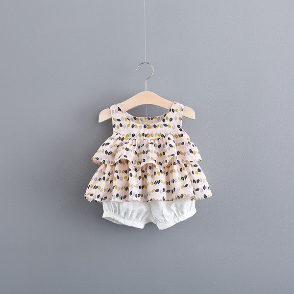 Set bebelus zilnic pentru fete in albastru, roz si alb