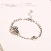 Bratara de dama de culoare auriu si argintiu cu pietre