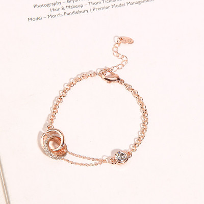 Bratara de dama de culoare auriu si argintiu cu pietre